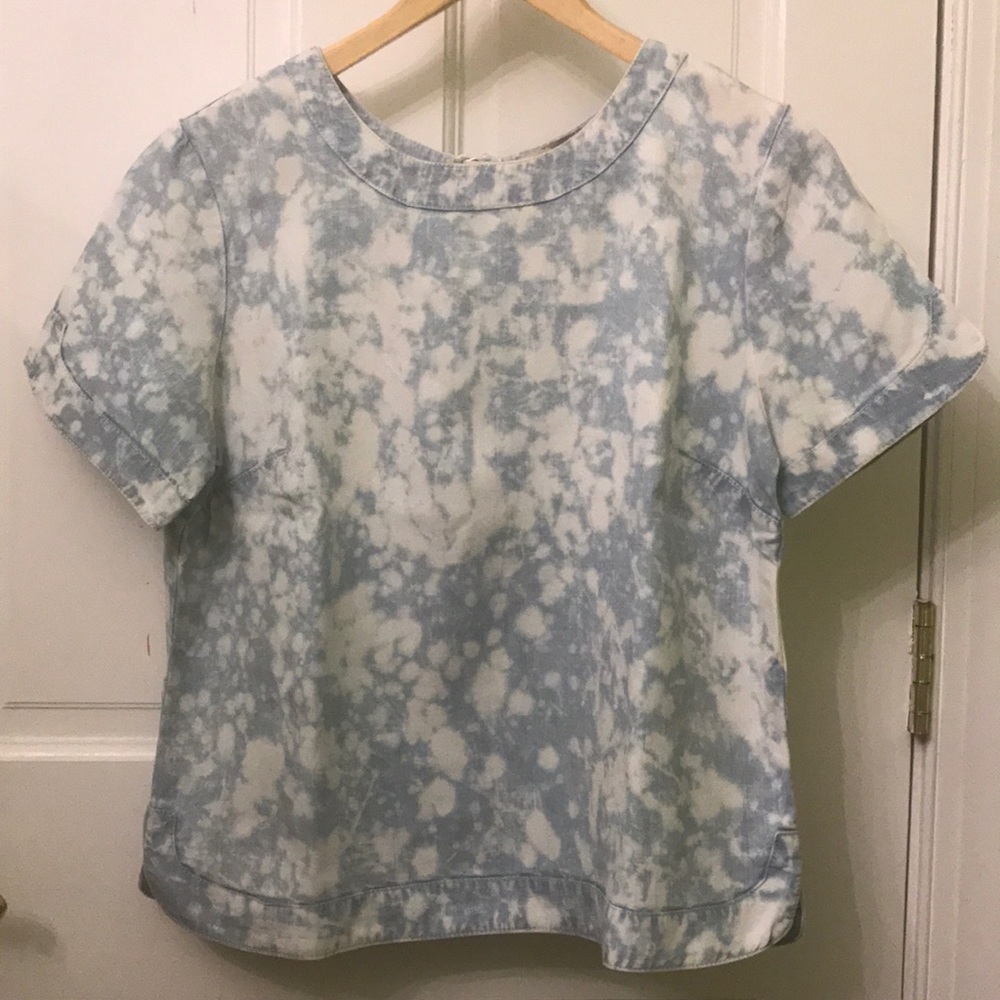 F21 Acid Wash Denim Top
